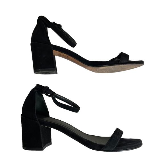 STUART WEITZMAN Women's Nearlynude Ankle Strap Sandal Black Size 5 - Picture 4 of 10
